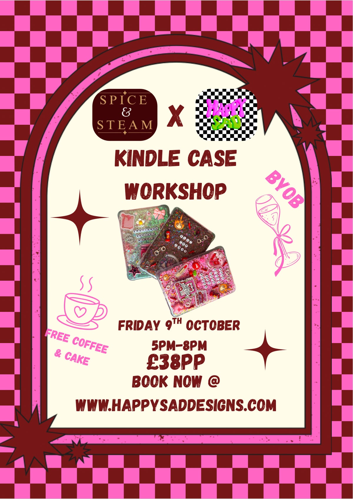 Spice & Steam X HappySad Kindle Case workshop 📚