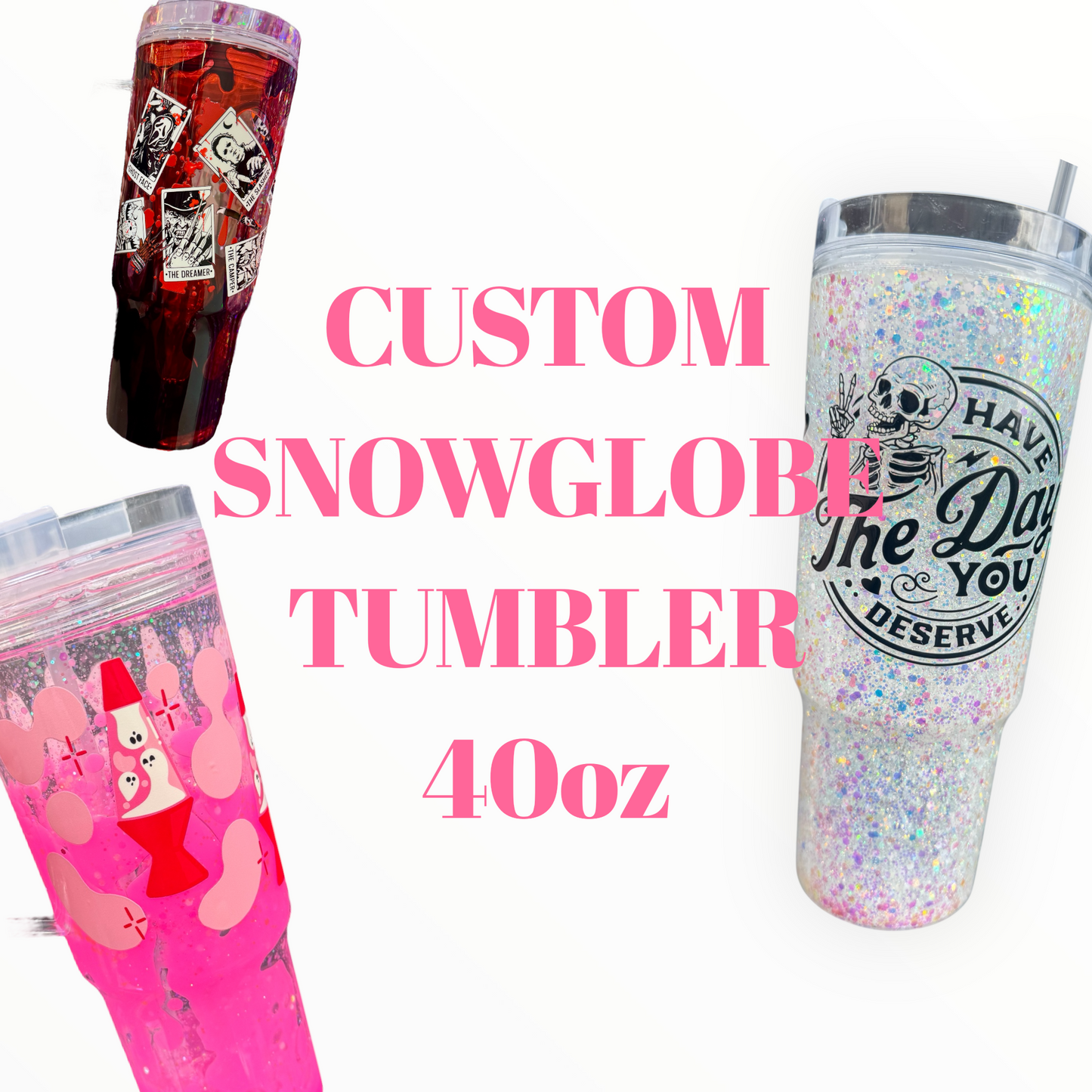 Custom Snow Globe Tumbler - 40oz