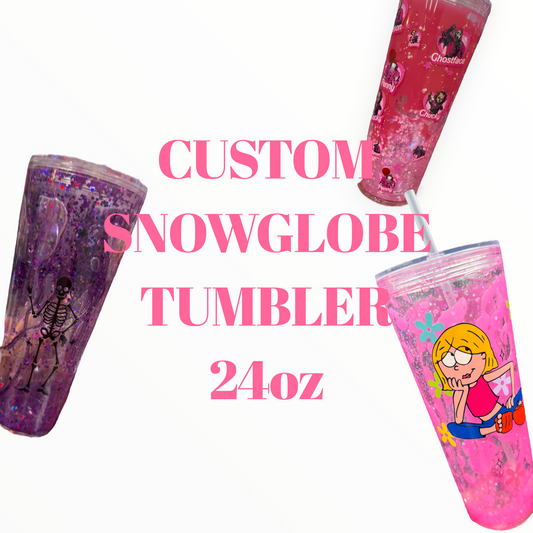 Custom Snow Globe Tumbler - 24oz